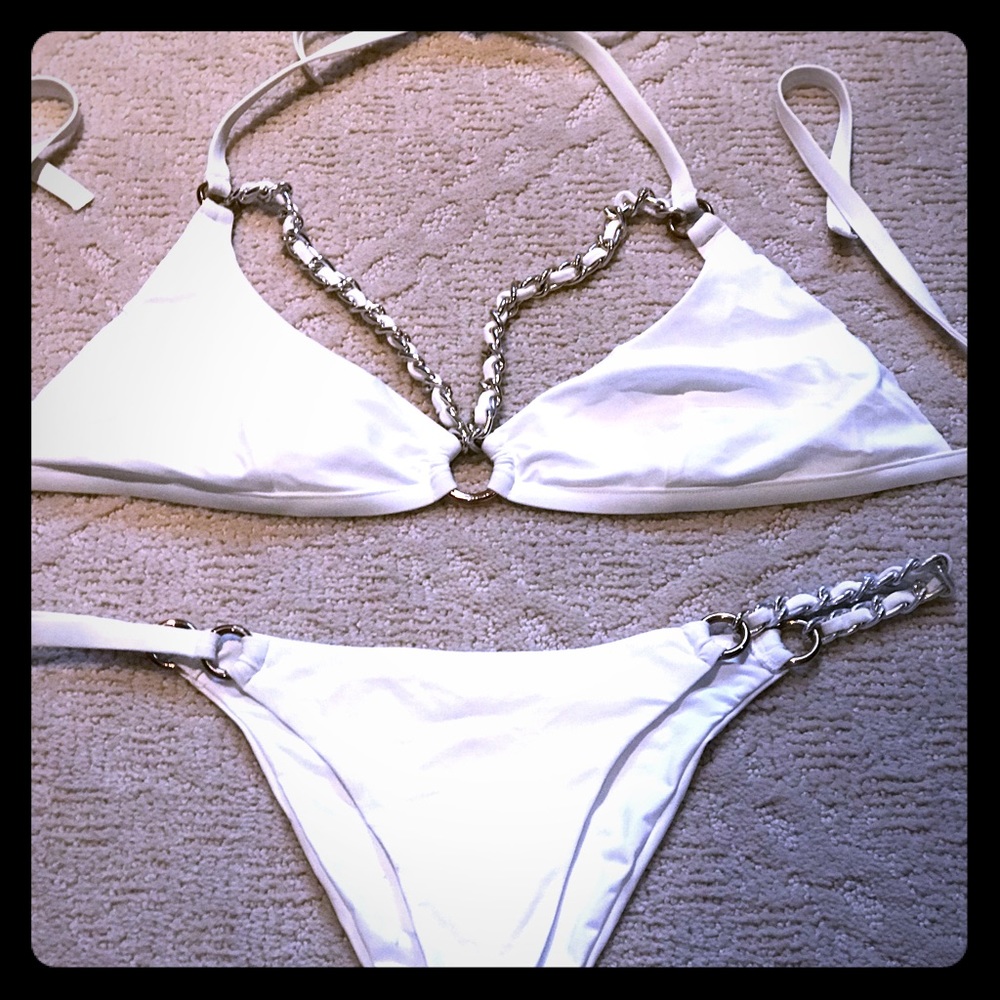Triangle Bikini Top & Bottom with embellishments!